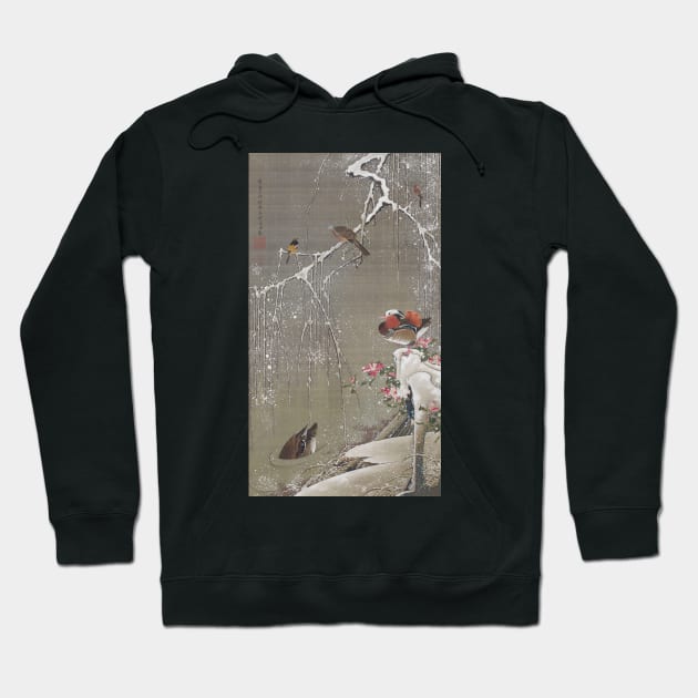 Ito Jakuchu: Mandarin Ducks in Snow (Setchu En-o-zu) Hoodie by topower